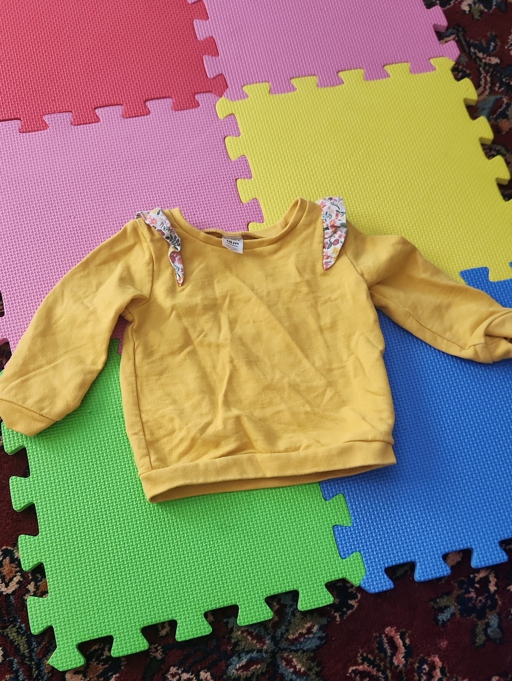 Carter's Yellow Sweatshirt with Floral Shoulder Ties